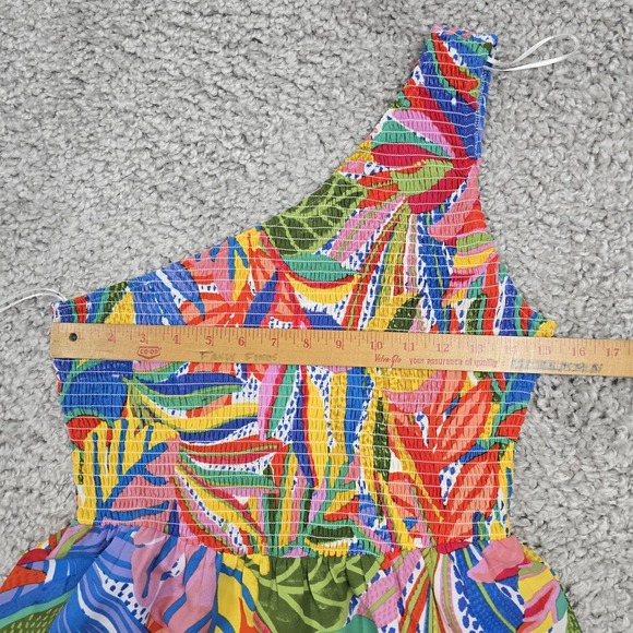 Sugarlips Shiloh One Shoulder Maxi‎ Dress Smocked Tropical Size Small Tropical - Picture 11 of 14